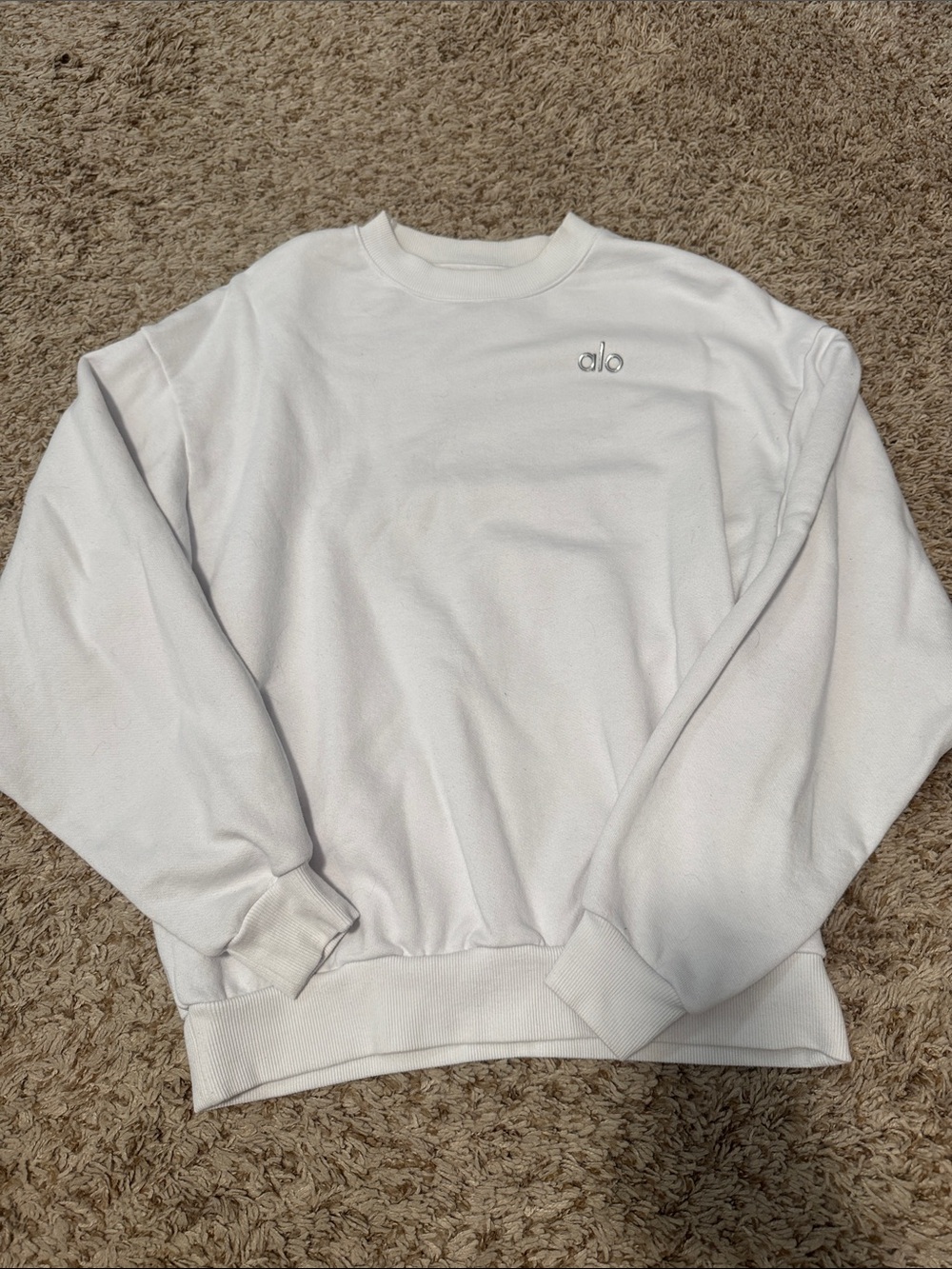 ALO Yoga White Crewneck Sweatshirt